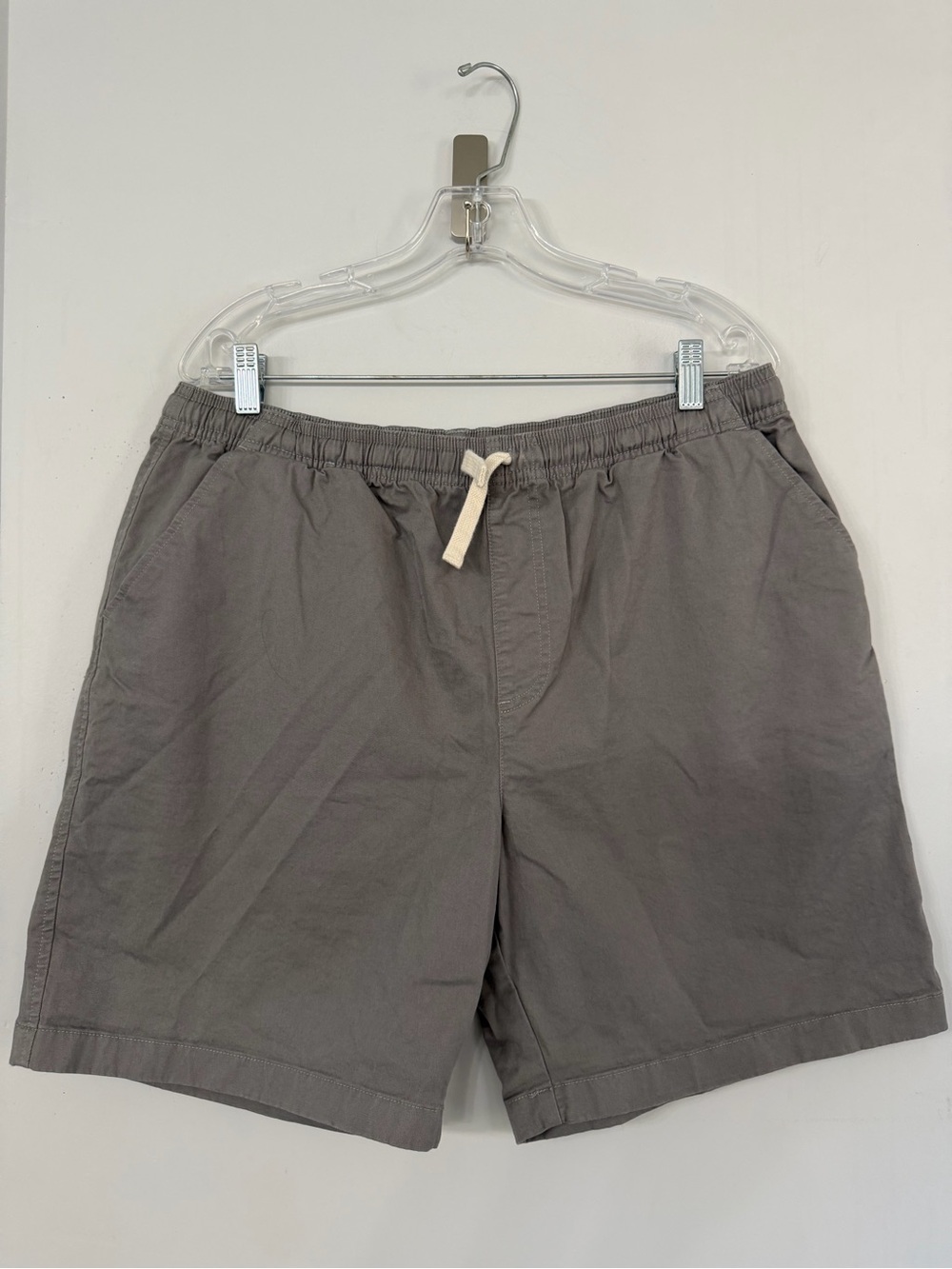 Chubbies Mens XL Gray flat front cotton twill elastic waist drawstring 7” shorts